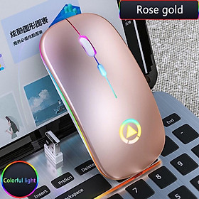 Chuột Không Dây Bluetooth RGB Sạc Chuột Máy Tính Không Dây Im Lặng Mause LED Backlit Công Thái Chuột Chơi Game Cho Laptop - one