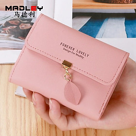 Ví nữ xinh xắn kiểu gấp nhỏ gọn nhiều ngăn bóp nữ mini chiếc lá treo tinh tế