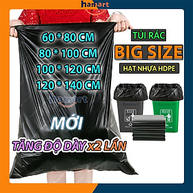 Mua COMBO 5 Túi Đựng Rác Size Đại Ko Quai HDPE Lớn Siêu Chắc Bao Đựng Rác Nylon To Màu Đen Tiện Lợi