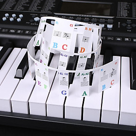 Piano Keyboard Note Sticker with Colorful Bigger Letter Leaves No Residue for 88 key Enthusiasts