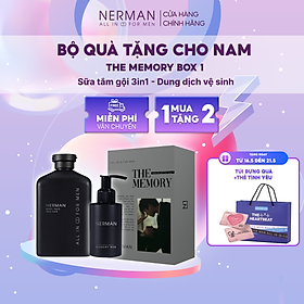 Bộ quà tặng cho nam in ảnh yêu thương THE MEMORY BOX Nerman-Sữa tắm gội 350ml&Gel vệ sinh nam 100ml&Gel rửa mặt 100ml - THE MEMORY 2