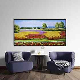 Mua Tranh canvas phong cách sơn dầu - Phong cảnh Cánh đồng hoa - PC028
