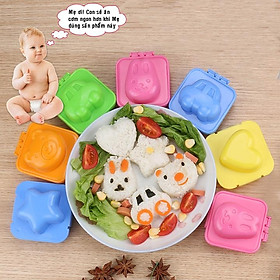 [Giá hủy diệt] Sét 6 Khuôn Bento Làm Cơm Nắm, Đậu Hủ Đồ Ăn Dặm Kiểu Nhật Cho Bé [Dahamart - Siêu Thị Ăn Dặm]