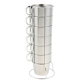 1 Set Stainless Steel Double Insulated Vacuum Coffee Mug Cups With Holder