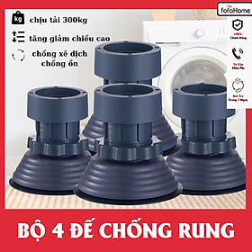 Bộ 4 Chân Chống Rung Cho Máy Giặt, Tủ Lạnh - Chân Kê Tăng Giảm Chiều Cao, Đế Cao Su Chống Rung, Chống Trượt Tối Ưu Hàng Nhập Khẩu