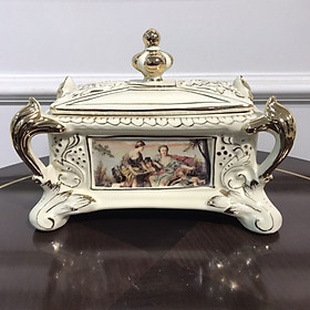 Mua Hộp đựng giấy ăn nắp đậy phong cách Châu Âu sang trọng chất liệu sứ cao cấp mang lại khí chất Hoàng Gia cho không gian nhà bạn