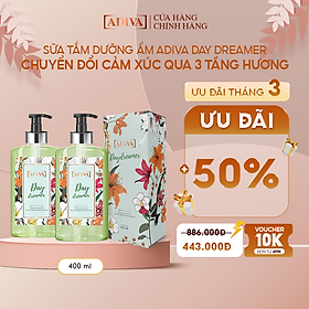 Combo 2 Chai Sữa Tắm Dưỡng Ẩm Hương Nước Hoa Adiva Day Dreamer (400ml/Chai)