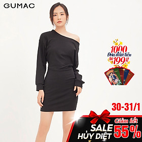 Đầm tay dơi bẹt vai GUMAC DA1291