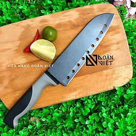 Mua Dao Thái Thịt Đông Lạnh - Dao lỗ đen nhám SẮC BÉN. Dao chuyên thái thịt đông  thái rau củ quả không bị dính. Dụng cụ nhà bếp không thể thiếu mọi GIA ĐÌNH nhà HÀNG