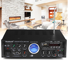 800W Bluetooth Karaoke Stero Power Amplifier With VU Meter FM 2 Channel USB SD