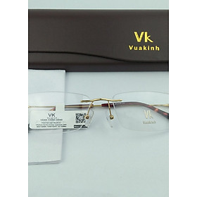 Gọng kính cận titan không viền VK gọng tăm mạ vàng VK-11