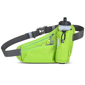 Túi đeo thắt lưng có hai túi có khóa kéo và ngăn đựng chai nước để giữ cho đồ đạc của bạn được ngăn nắp.-Màu xanh lá