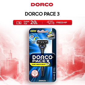 DORCO PACE 3 - Dao Cạo Râu Hàn Quốc 3 Lưỡi - Hộp Gồm 1 Cán và 1 Đầu Cạo