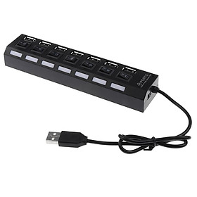 USB 2.0 Hub 7 Port Speed 480Mbps for PC laptop with LED on/off switch