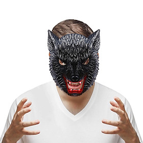 Halloween Wolf Mask Cosplay Costume Masquerade Head Mask Face Shield Werewolf Half Face for Carnival Photo Props Women Men Movie Theme