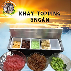 Mua Khay 6 ngăn đựng đồ hoa quả decor  topping (chất liệu mica)