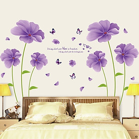 Giấy dán tường phòng ngủ hoa tím sang trọng
