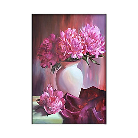 Mua Tranh Canvas Bình Hoa Mẫu Đơn HD481 (100 x 75 cm)