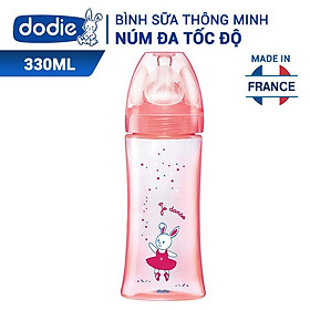 Bình sữa tam giác thông minh dodie núm ti đa tốc độ 330ml
