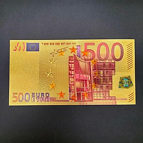 Tờ Tiền Kỉ Niệm 50 EURO Plastic Mạ Vàng Lì Xì Tết May Mắn