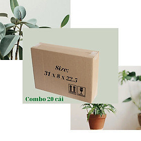 Combo 20 Hộp Bìa Giấy Carton Đóng Hàng KT 31x8x22.5 cm