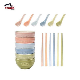 BỘ BÁT ĐŨA 18 MÓN STAUB MACARON MÀU PASTE Hàng chính hãng