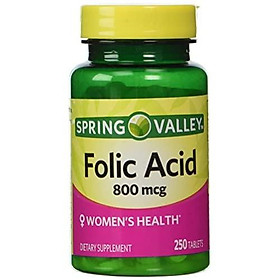 Spring Valley - Folic Acid 800 mcg, 250 Tablets