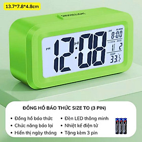 Đồng hồ báo thức điện tử để bàn màn hình đa chức năng thời gian, lịch, báo thức, nhiệt độ - Giao Màu Ngẫu Nhiên