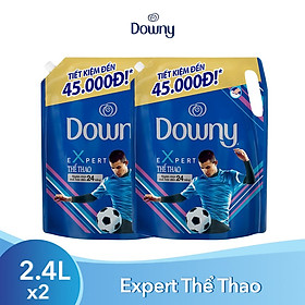 Combo 2 Nước Xả Vải Downy Expert Thể Thao Dạng Túi 2.4L