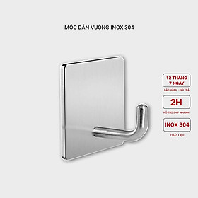 Móc INOX 304 Treo Đồ nặng, treo thớt, nồi niêu INOX 304 Dán Tường Gạch, Men, Kính