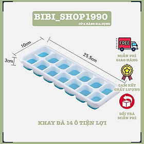 Mua Khay làm đá 14 ô đáy silicone chống dính có nắp đậy bảo đảm vệ sinh (KD14)