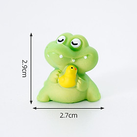 Mô Hình Cá Sấu Xanh Mini Trang Trí Decord_ Hàng chính hãng