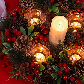 Mua Nến Giáng Sinh NEN25 Khay Nến Quả Thông Vintage Trang Trí Noel