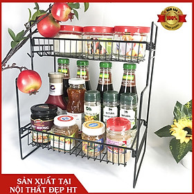 Kệ 2 tầng để hũ gia vị, để mỹ phẩm nhà tắm siêu tiện dụng, bền đẹp chắc chắn