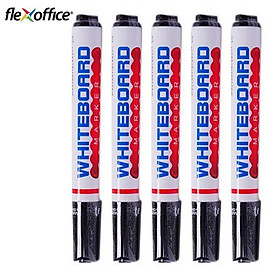 Combo 5 Bút lông bảng FlexOffice FO-WB015/VN - Mực đen