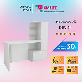 Bàn làm việc, bàn học gỗ hiện đại SMLIFE Devin  | Gỗ MDF dày 17mm chống ẩm | D150xR60xC120cm - Màu