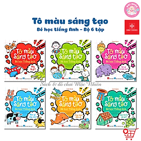 Sách - Tô màu sáng tạo Bé học tiếng anh - Trọn bộ 6 cuốn dành cho bé 3 - 6 tuổi - Đinh Tị Books