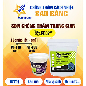 Mua (Bộ sơn Lót 3 8L - Phủ 18L) Sơn Chống Thấm Trung Gian KINGCAT Lót V1-100 & Phủ V1-088 - Cho tường  sàn mái  toilet  hồ nước... thi công được 17m2