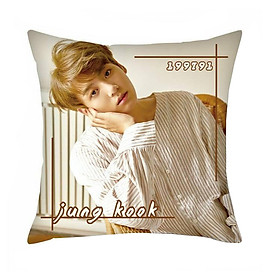 Mua Gối ôm JungKook BTS + kèm móc khóa gỗ BTS thiết kế độc quyền - 35X35CM