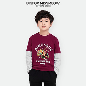 Bộ bé trai thu đông BIGFOX - MISS MEOW size đại, bộ dài tay cho bé hình in Dinosaur 11 - 38 kg