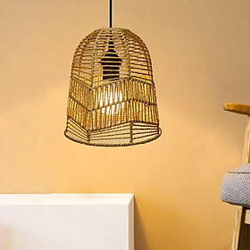 Woven Pendant Lamp Shade Rustic Ceiling Pendant Light Shade Chandelier Cover