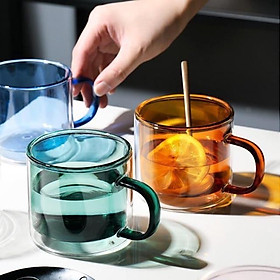 (Ly thủy tinh 2 lớp chịu nhiệt, ly thủy tinh màu có quai, thủy tinh đẹp chịu nhiệt cao