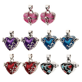 10pcs Enamel Love Heart Cremation Urn Pendant Keepsake Necklace Jewelry DIY