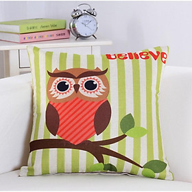 Vỏ Gối Tựa lưng, gối Sofa,Gối Trang Trí Hình Cú Mèo Xinh Vải Bố Cao Cấp