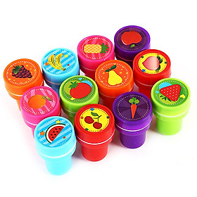 Bộ Con Dấu Đồ Chơi Hình Trái Cây Cho Trẻ Em (12 Cái)