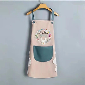 Mua Tạp Dề Chống Thấm Có Túi Để Điện Thoại Và Chỗ Lai Tay Tiện Lợi Họa Tiết Thỏ Hoa Dễ Thương Tiện Lợi - Be