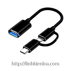 Mua Cáp chuyển OTG - Chuyển từ cổng USB Type-C + Micro USB ra USB 3.0