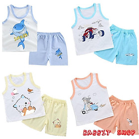 Bộ quần áo ba lỗ cho bé Mềm mịn Thoáng mát