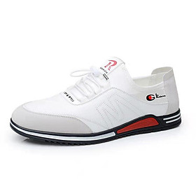 LCRTZKG Ngắn gọn Men Moisture Giày thời trang Soft Sole Mens Casual Giày thoáng khí phẳng ren-up Soft Sole Mens Giày thể thao nhẹ