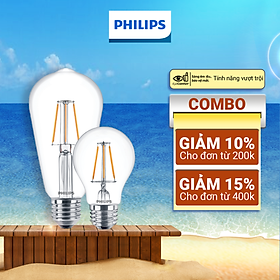 Bóng đèn Philips LED Classic (ánh sáng vàng 3000K) - Thiết kế cổ điển, ánh sáng chất lượng cao